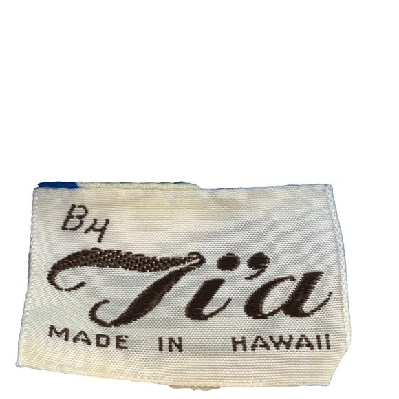 Vintage TI'a Blue with White 100%Cotton‎ Hawaiian Surf Shirt - Picture 2 of 9